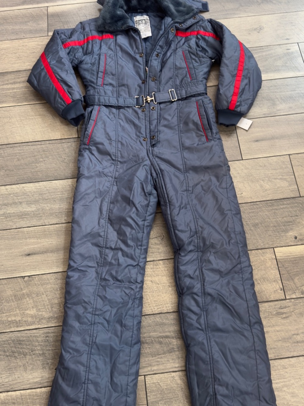 Tiger Bay Kids Navy Blue Ski Snow Suit with Red Trim